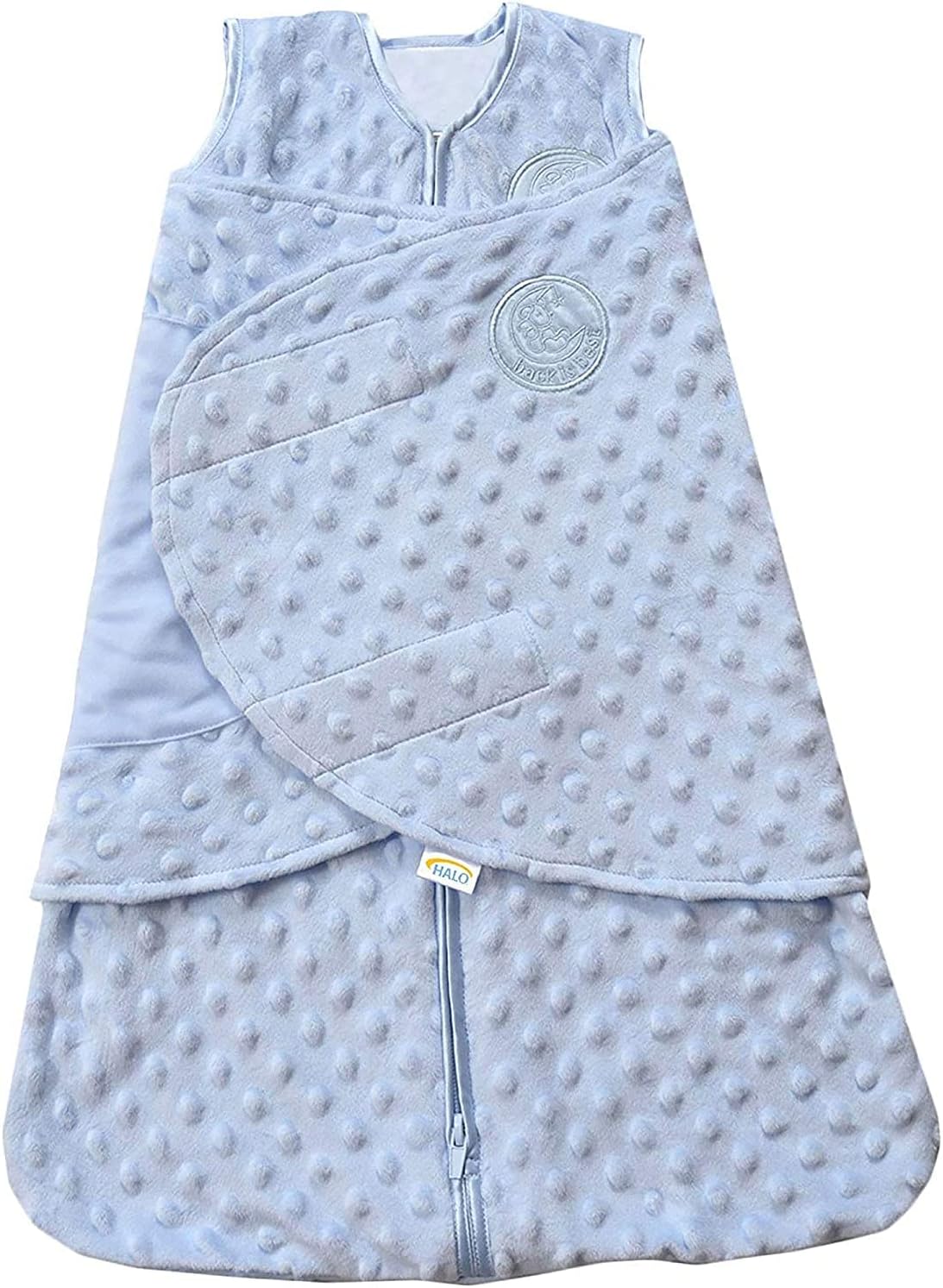 HALO Sleepsack Plush Dot Velboa Swaddle, 3Way Adjustable