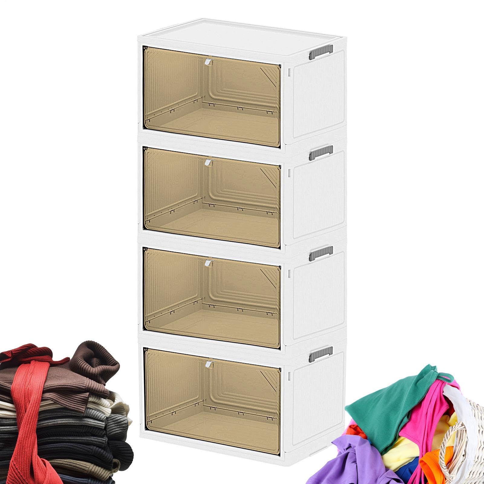 Organizzatore per armadio impilabile, contenitori pieghevoli Organizer
