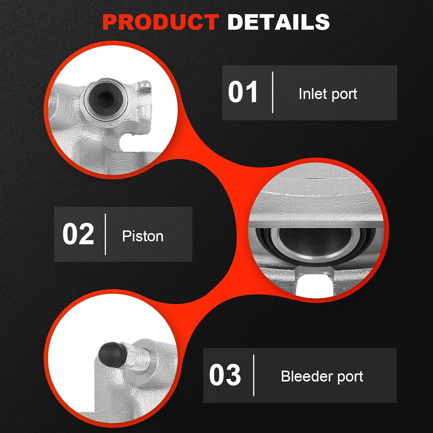 cciyu Rear Left & Right Brake Calipers Assembly w/Bracket 18B5040 18B5041 For Chevy For Captiva Sport/For Equinox,For GMC For Terrain,For Pontiac For Torrent,For Saturn For Vue