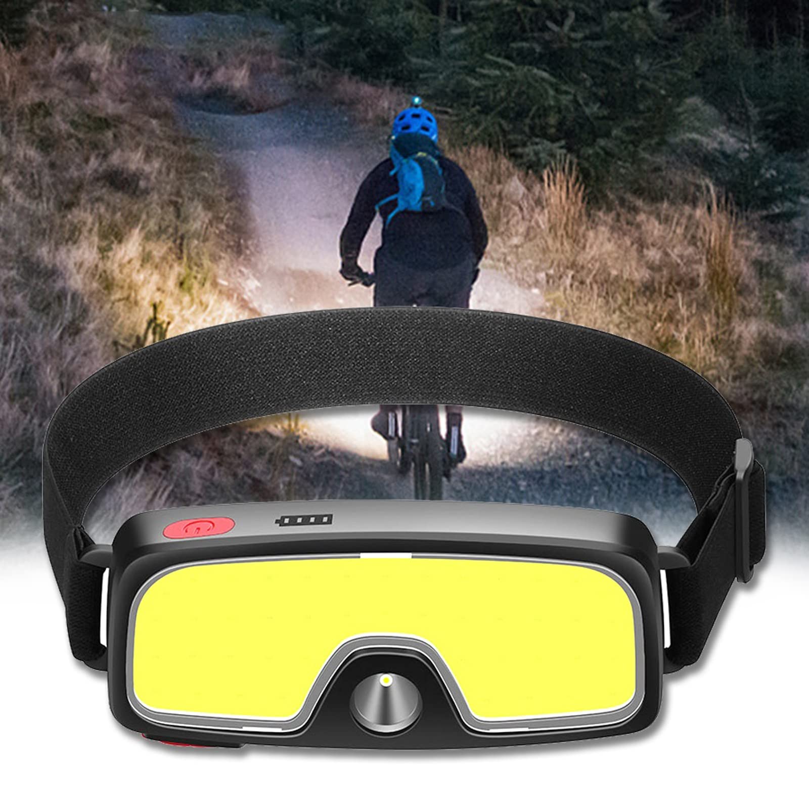 Latarka czołowa COB+XPE z wbudowaną baterią reflektor LED USB ładowalna latarnia przenośna jasna lampa kempingowa wędkarska