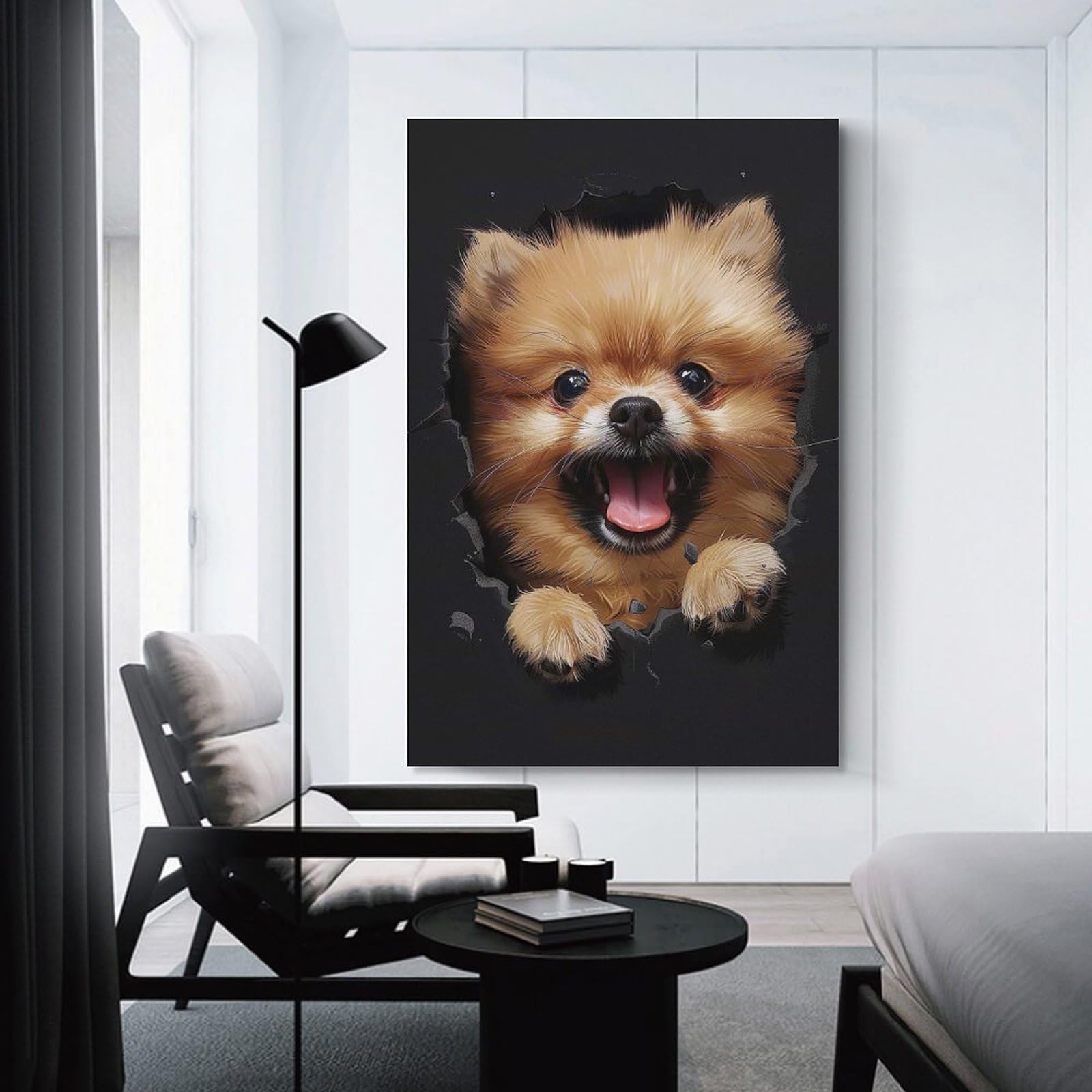 Junmoney Pomeranian(2) Canvas Art Print, 24x36inch(60x90cm), for Bedrooms, Workspaces And Everyday Interiors, A Flexible Wall Accent for Shared Spaces
