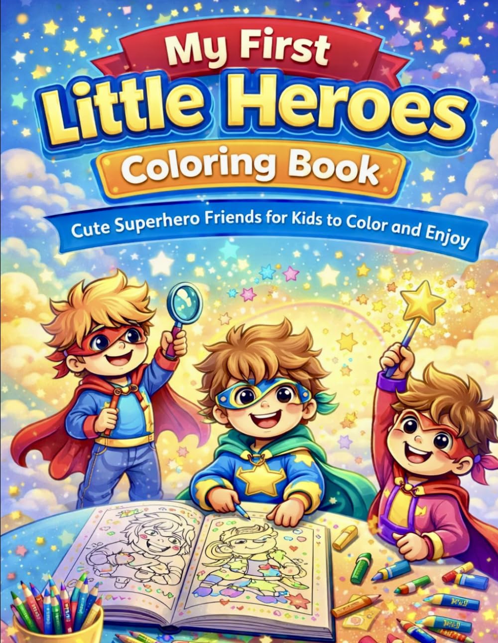 My First Little Heroes Coloring Book: Cute Superhero Friends for Kids to Color and Enjoy