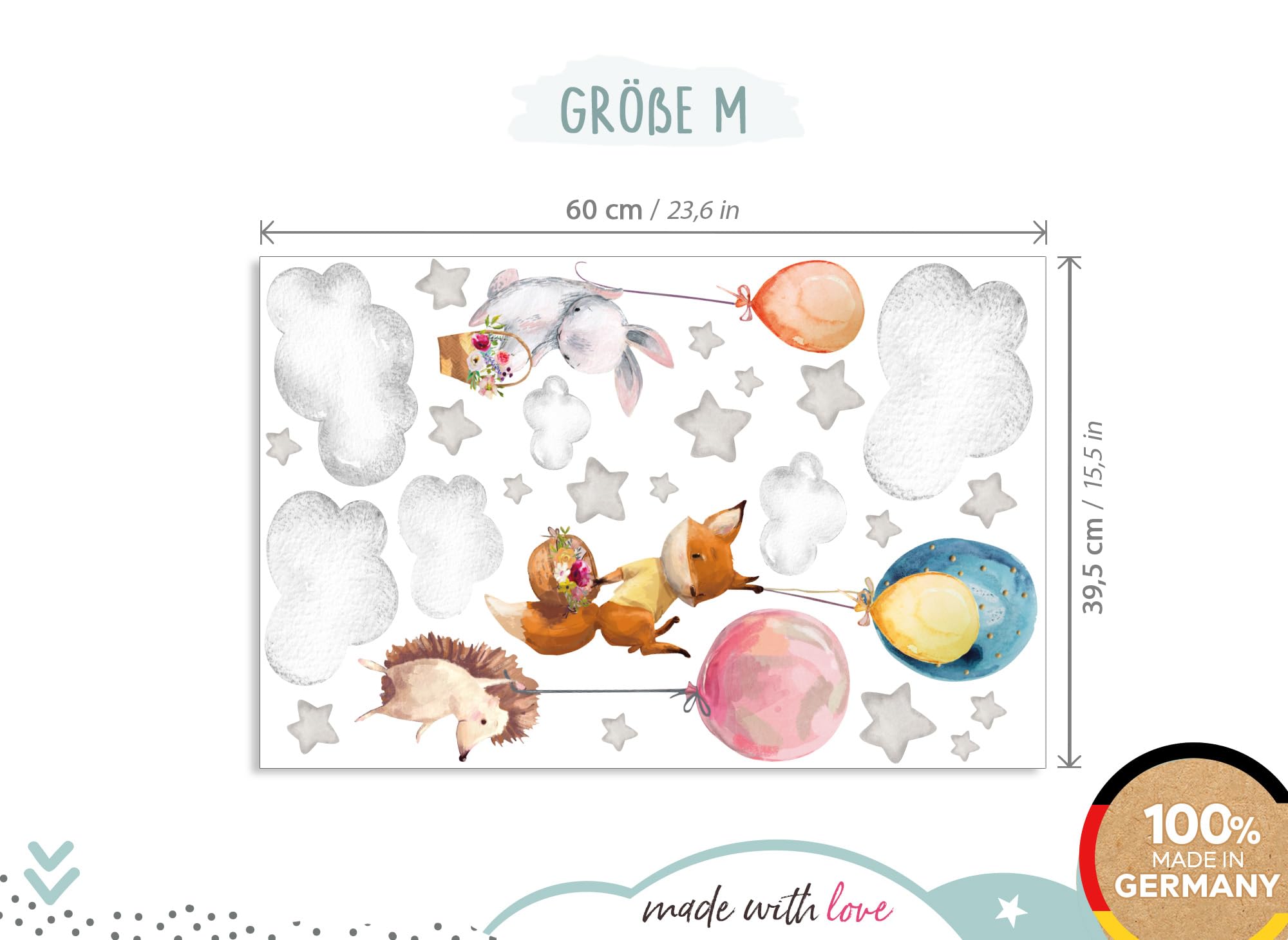 Little Deco DL262 - Adesivo Da Parete Con Stelle Per Cameretta, 97x51 Cm, Rimovibile