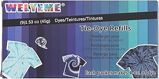 Tie-Dye - Recambios de 9 paquetes de 45 g, nueva fórmula que no se decolora (índigo, azul marino, negro)
