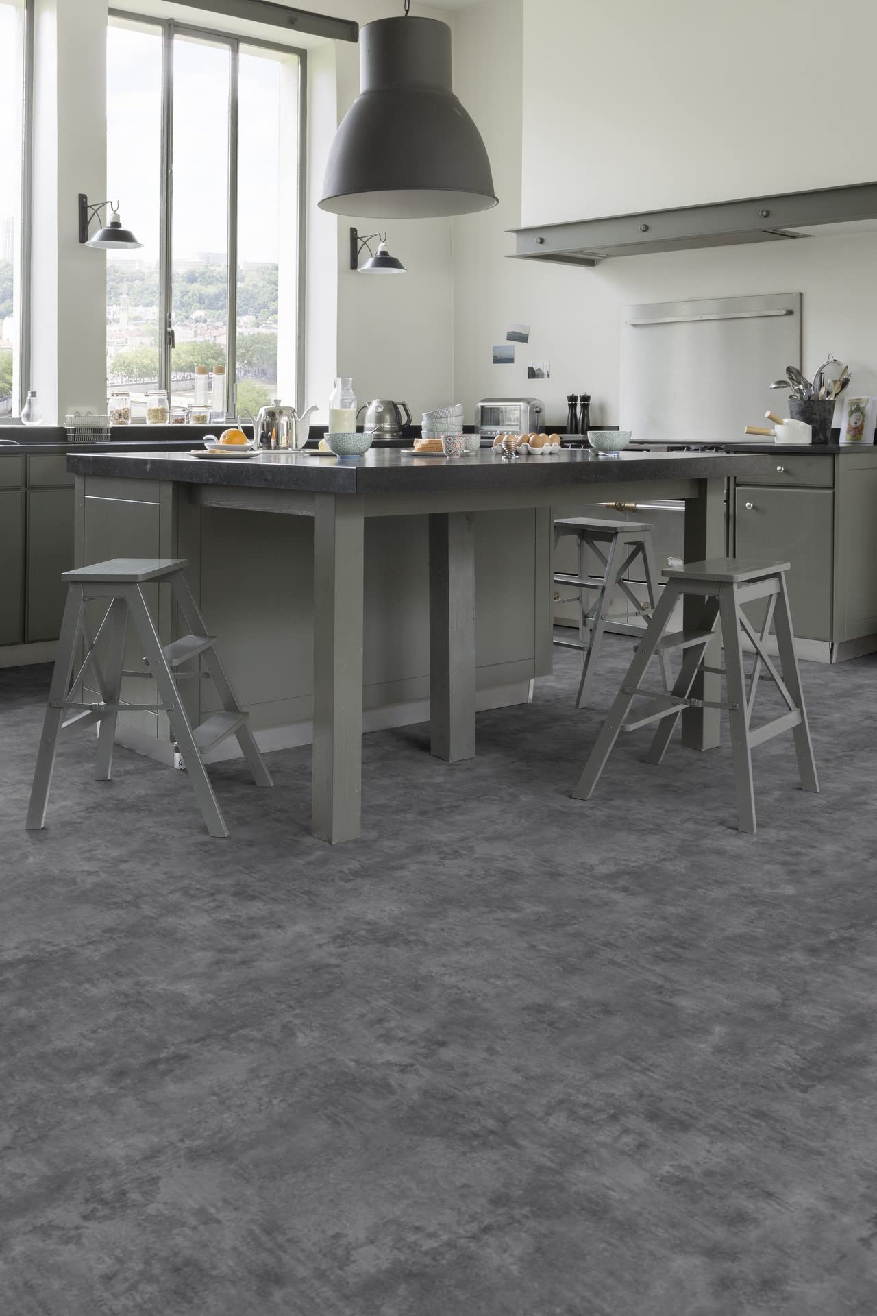 MadeInNature Suelo de PVC/Alfombra de interior/suelo de vinilo antideslizante/Pequeñas y Grandes Dimensiones. (Madras Silver, 2 x 5 m)