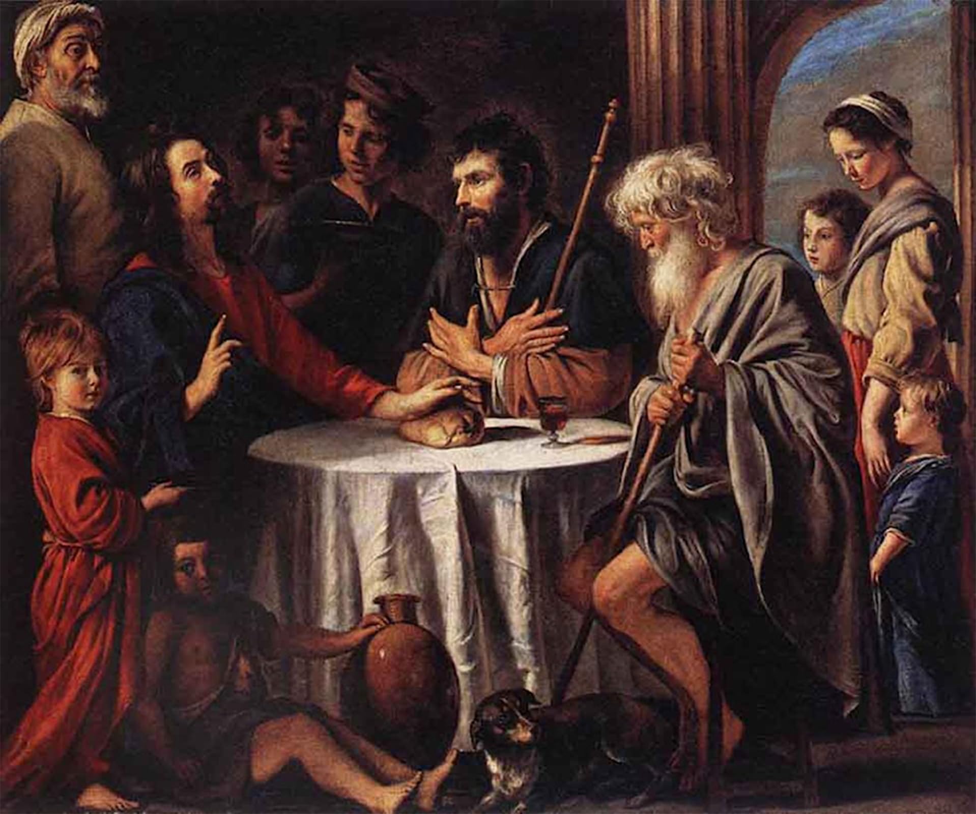 POSTERIIk Vintage Art Print Images Pictures Print the Supper At Emmaus by Louis Le Nain Modern Colour Posters for Office Home Decor 60x90cm