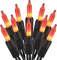 Vista 12 de ODEETRONIC Cadena de luces de Navidad transparentes, 21.63 pies, 100 luces incandescentes de alambre marrón, luz de Navidad para exteriores