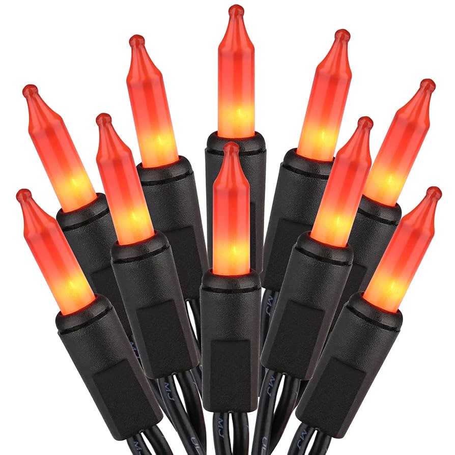 Orange Lights, 21.63ft 100 Count Orange Incandescent Lights