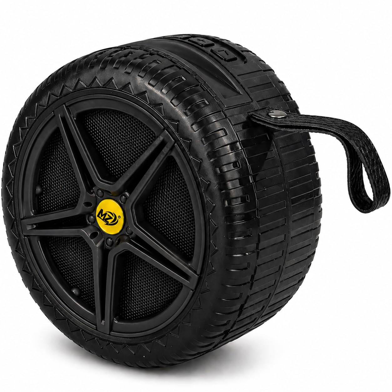 Tyre Shape Portable Bluetooth Speaker, 8W Powerful Sound, 1200mAh Battery, 3-5 Hours Playtime, TWS Function, Type-C Charging, USB Playback, TF Card Slot, Mobile Stand & Hands-Free Calls (Black)-picture-27