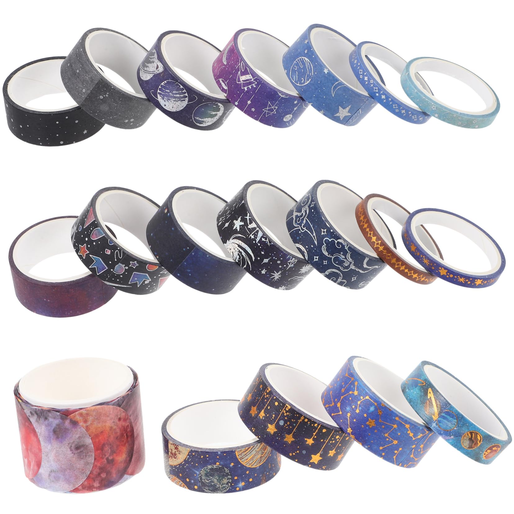 Angoily 5 Sätze Klebeband Set Bastelband Scrapbooking Vintage Washi Tape Bastelband Mehrzweck Washi Tape Selbstklebende DIY Klebebänder Klebeband Zum Verpacken Von 19 Rollen * 5