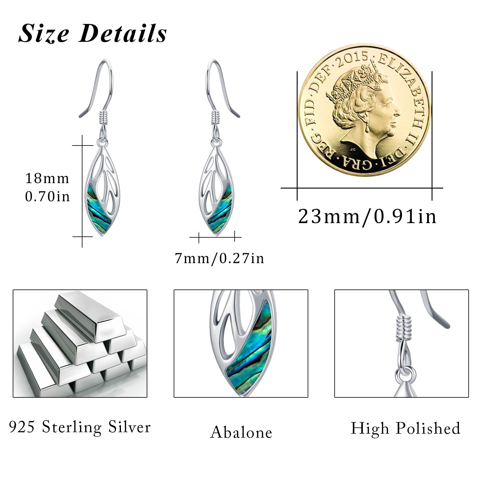 REDSUN Damen Ohrhänger Blätter 925 Sterling Silber Blatt Ohrringe