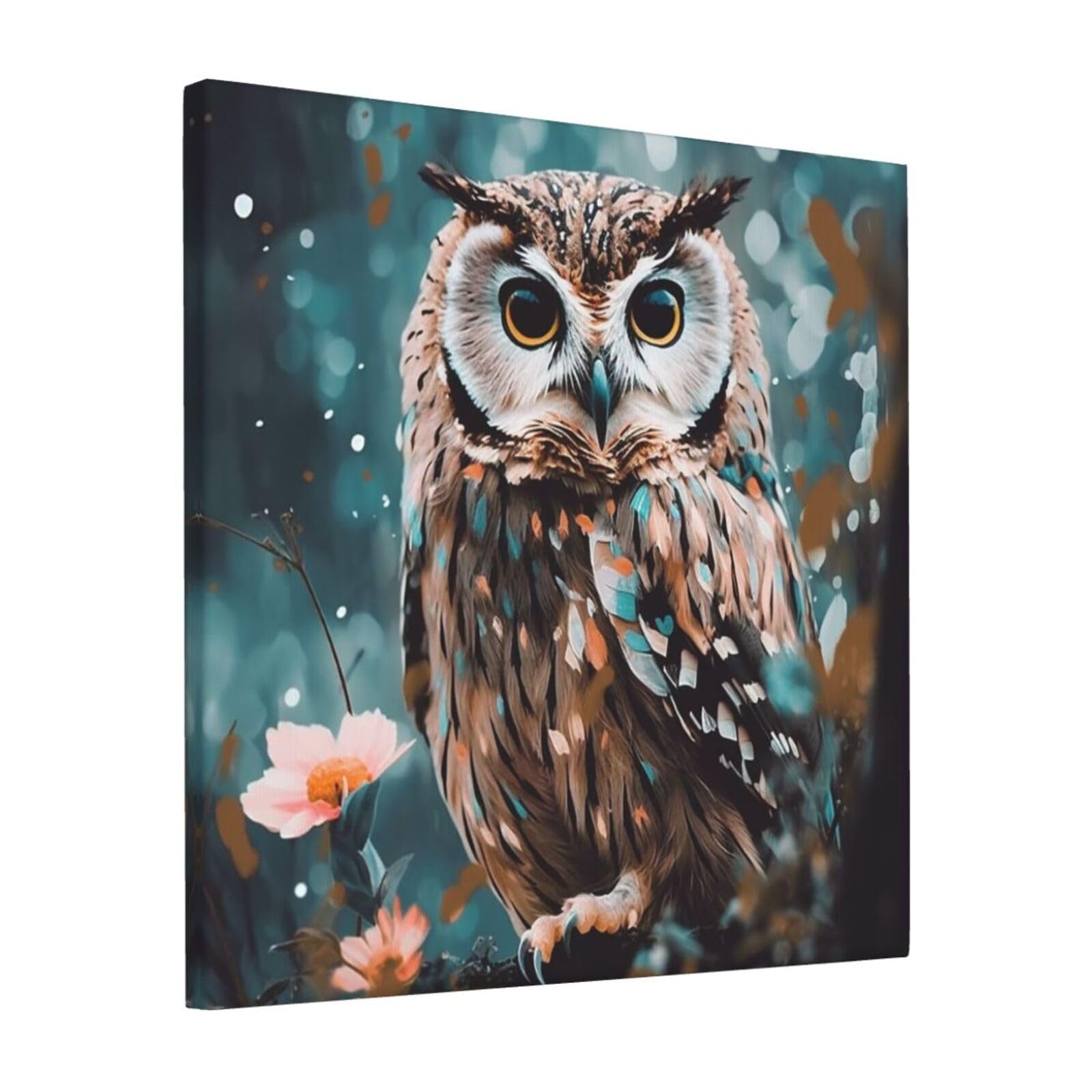 FodPand Animal Cute owl Canvas Wall Art for Living Room Wall Decor 12"x12" Modern Artwork Painting Pictures Hanging Canvas Prints Aesthetic Wall Art for Bedroom Bathroom Office Wallart Decor