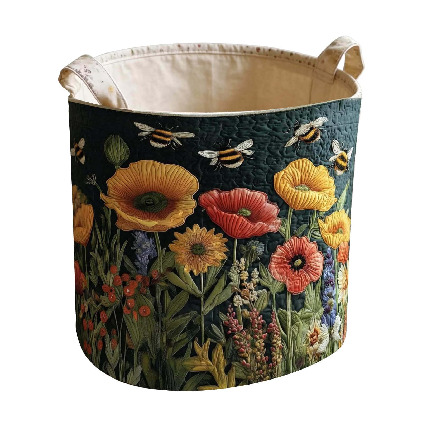 Limtula Type 09 Multipurpose Foldable Dirty Clothes Hamper With Bohemians Floral Pattern And Handles Modern Patterned Laundry Solution Polyester Collapsing Laundry Bin