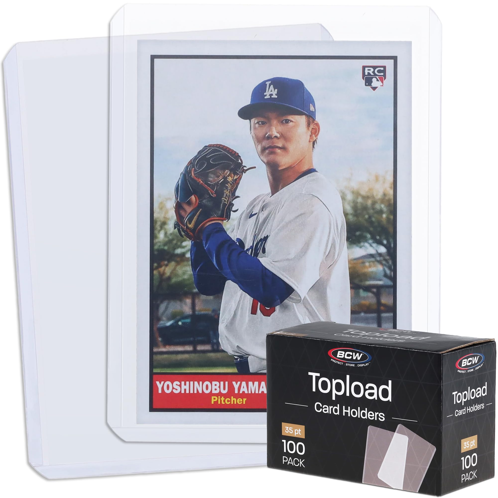 BCW 3x4 Standard Topload Card Holders | 100 Pack | Top Loaders for Cards | Rigid Card Protector | Fits Standard Size Cards Up to 20pt