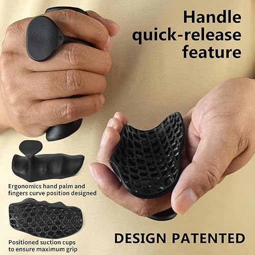 Miniatura 2 de Puños de goma para entrenamiento con pesas, agarre ergonómico de entrenamiento para levantamiento de pesas, hombres y mujeres, guantes de gimnasio,