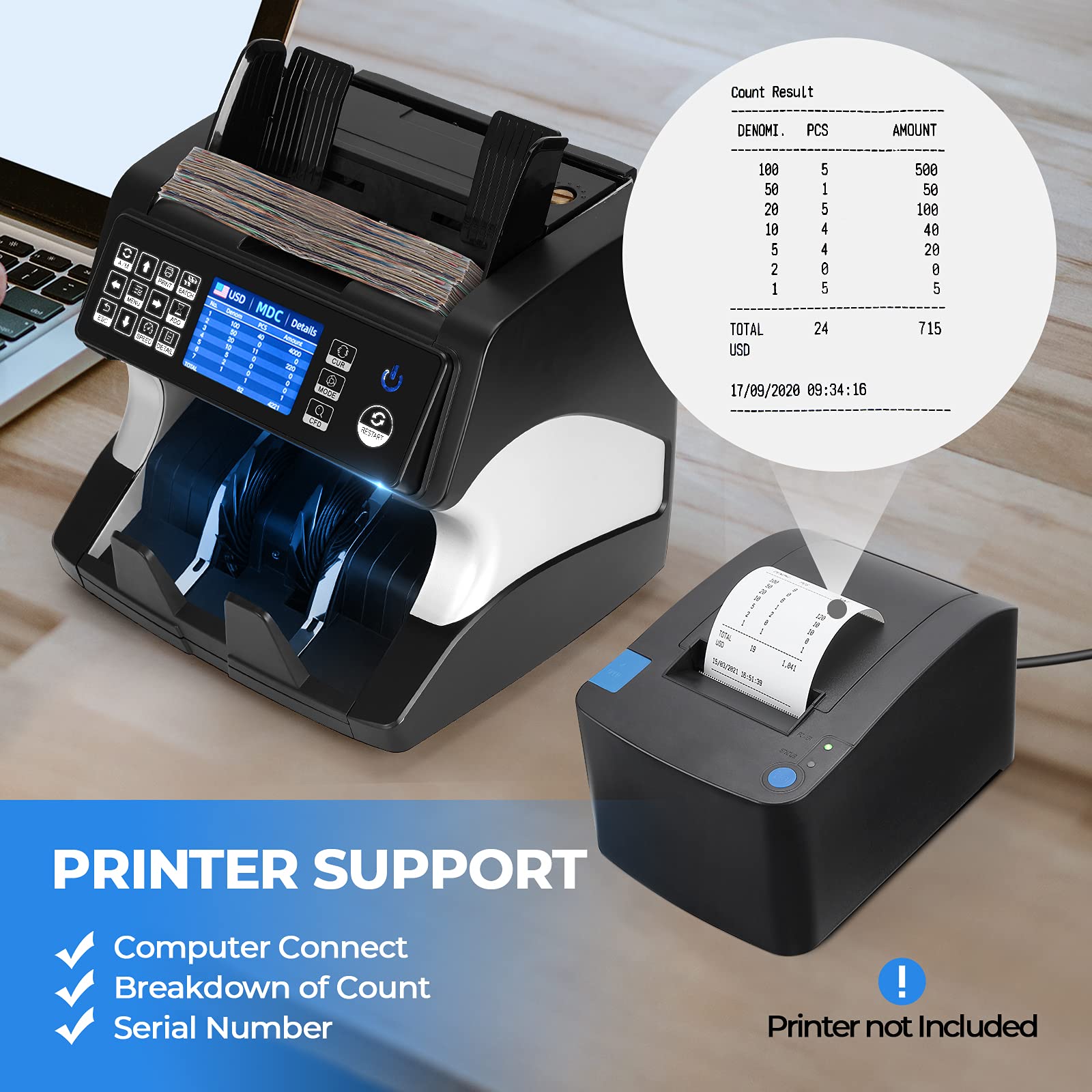 Shop Counter Printer IMC Printer Printer For Money Counters - External Display & Receipt ...