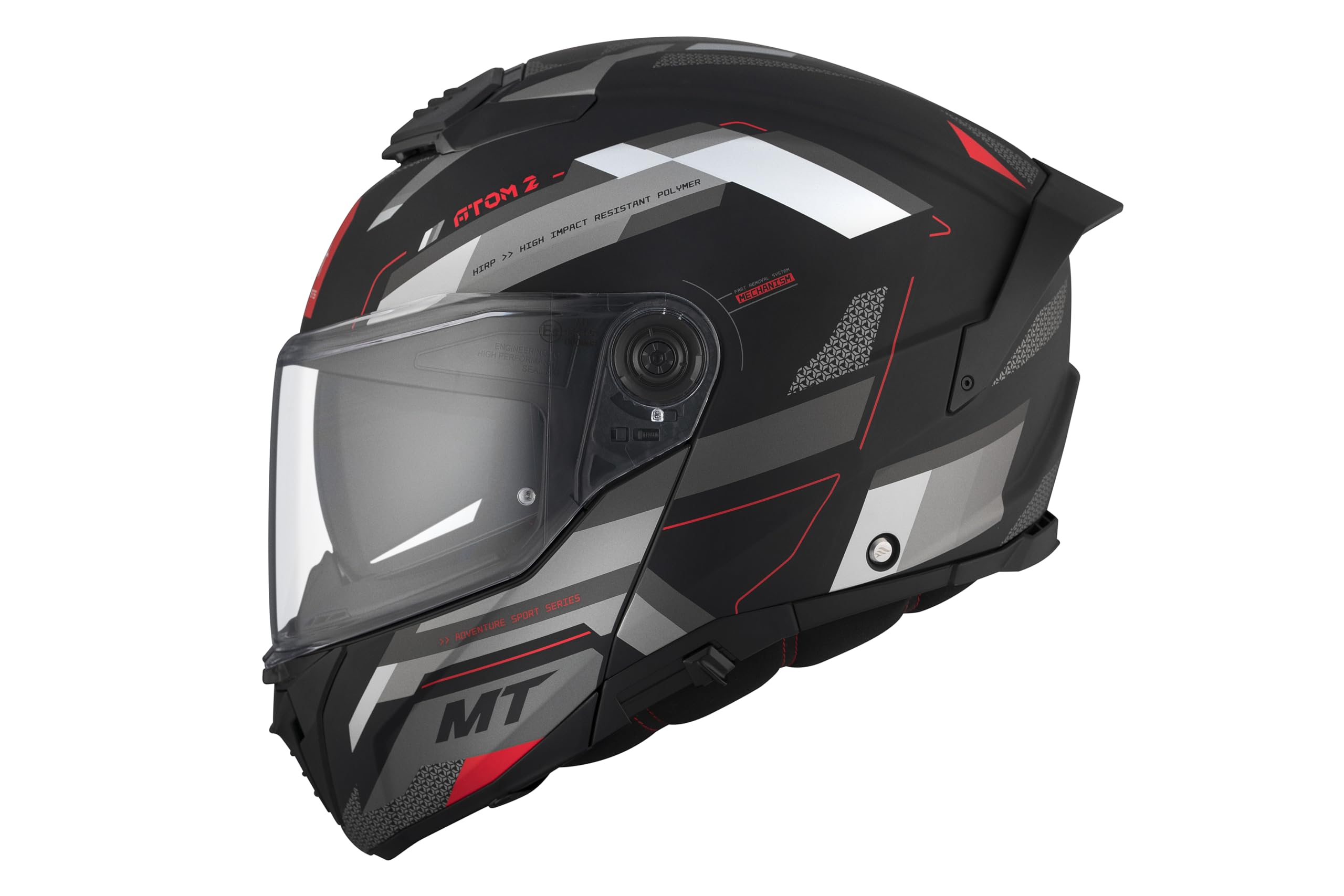 MT Motorcycle Helmet Modular Flip Front - Atom 2 - Bast D5 Matt