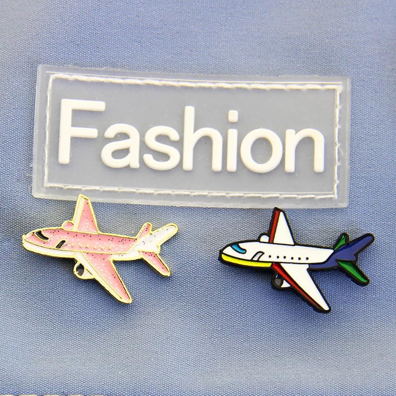 Image of 4Pcs Pink Flashing Airplane Metal Brooch Creative Aircraft Badge Pin Clothing Accessories Gift For Women