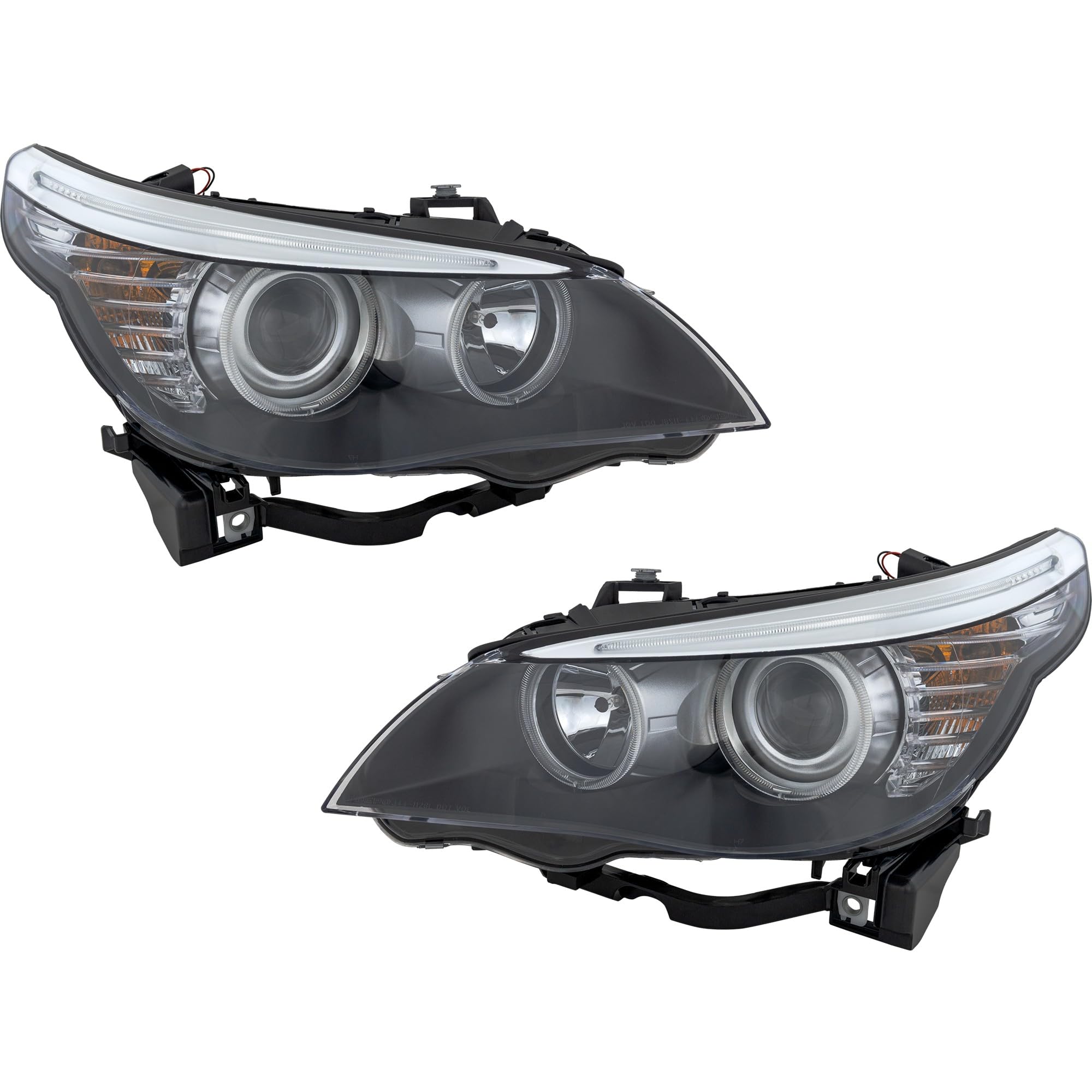 Garage-Pro Driver and Passenger Side Headlight for BMW 528i 2008-2010 Base Except Models w/Xenon; Halogen With bulb(s); Replaces# 63127177732,