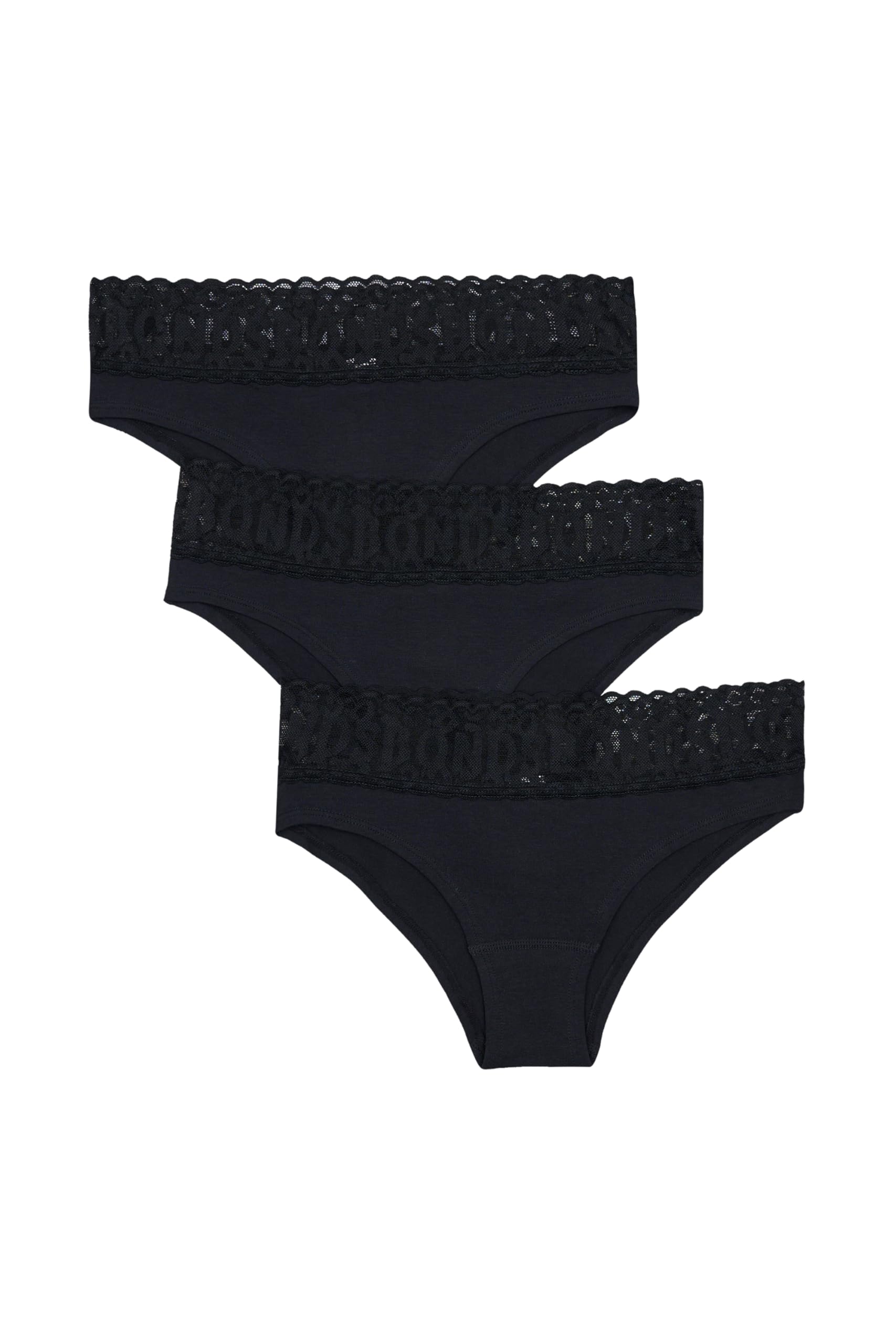 Bonds womens Underwear Pack Lace-top Icons Cheeky Panties for Women Stretchy Cotton-blend Underwear 3-pack