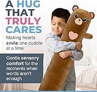 Vista 7 de Almohada corporal de felpa de oso para niños, almohada larga de peluche de animal de peluche, juguete suave para abrazar, regalo de peluche
