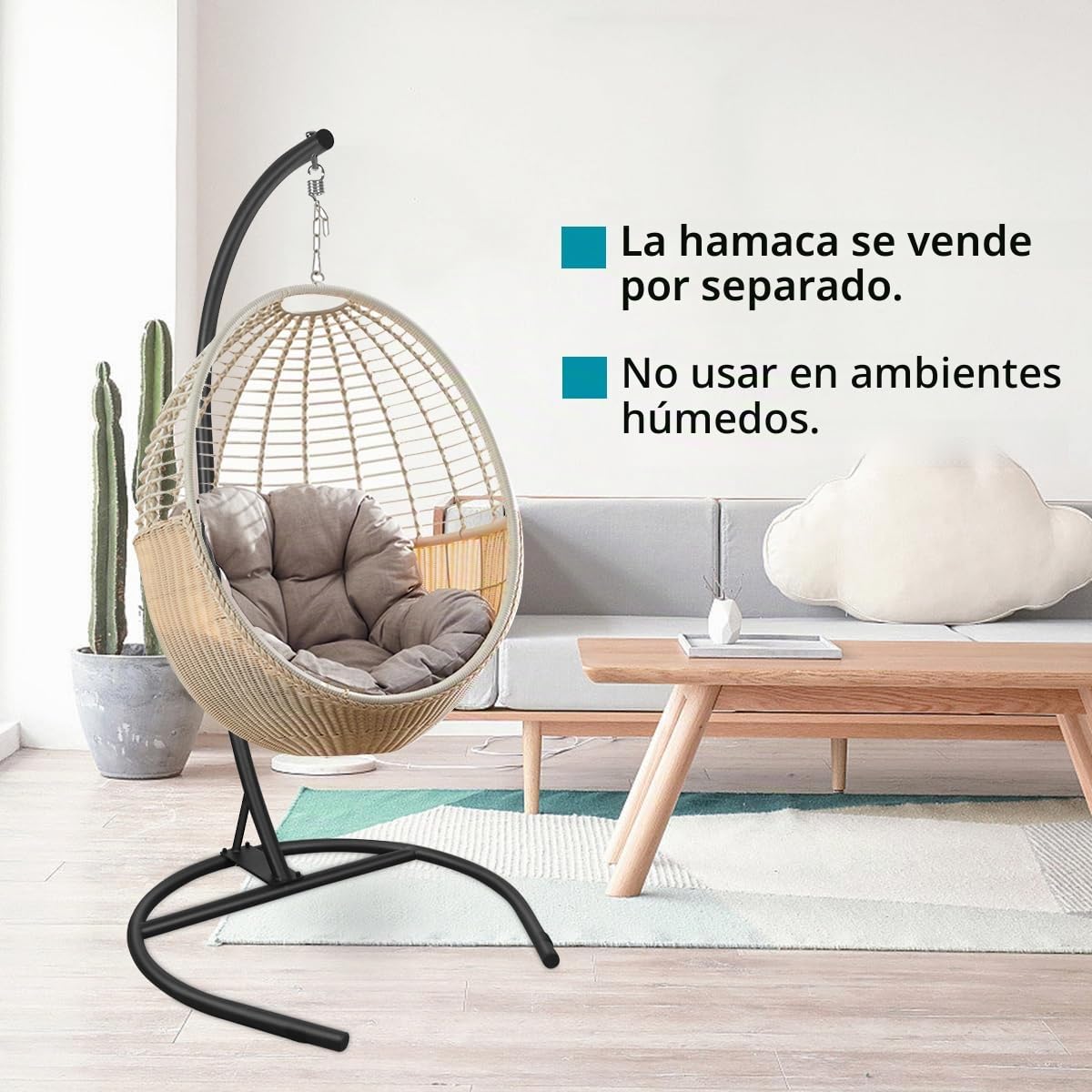 Soporte Silla Colgante, Soporte para Sillón Colgante Columpio, Carga Máxima 150 kg, Adecuado para Interiores y Exteriores
