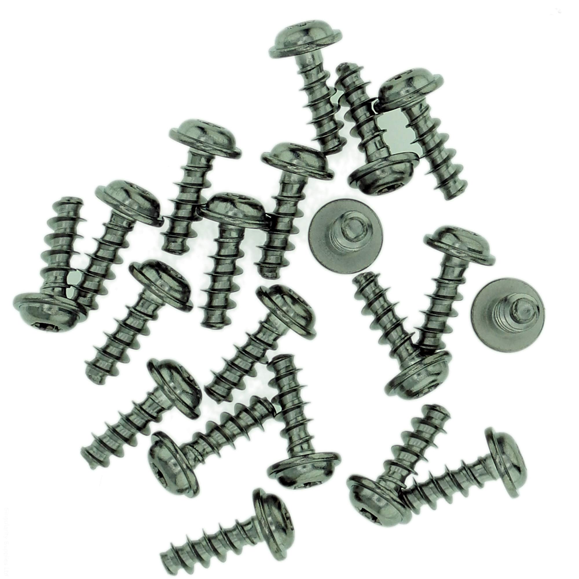 Singularity Supplies D3 (3Mm X 12Mm) Tx Pan Screws For Plastic (Flanged) - Stainless Steel (A2) (Pack Of 20)