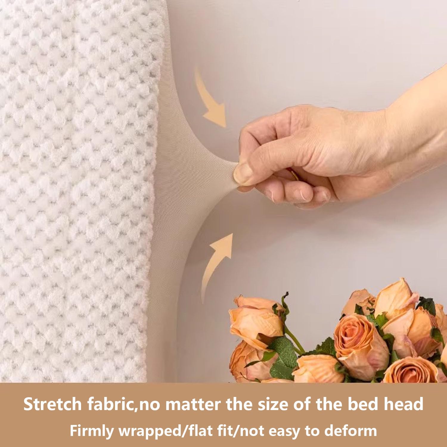 Copri Testiera Letto,Tessuto Di Velluto Di Fagioli,Testiera Lavabile Copri,Antipolvere In Cover,Universale Copertura Per Testiera Per Letto,Copri Testiera Letto Matrimoniale Imbottito(180*70cm,Caramel