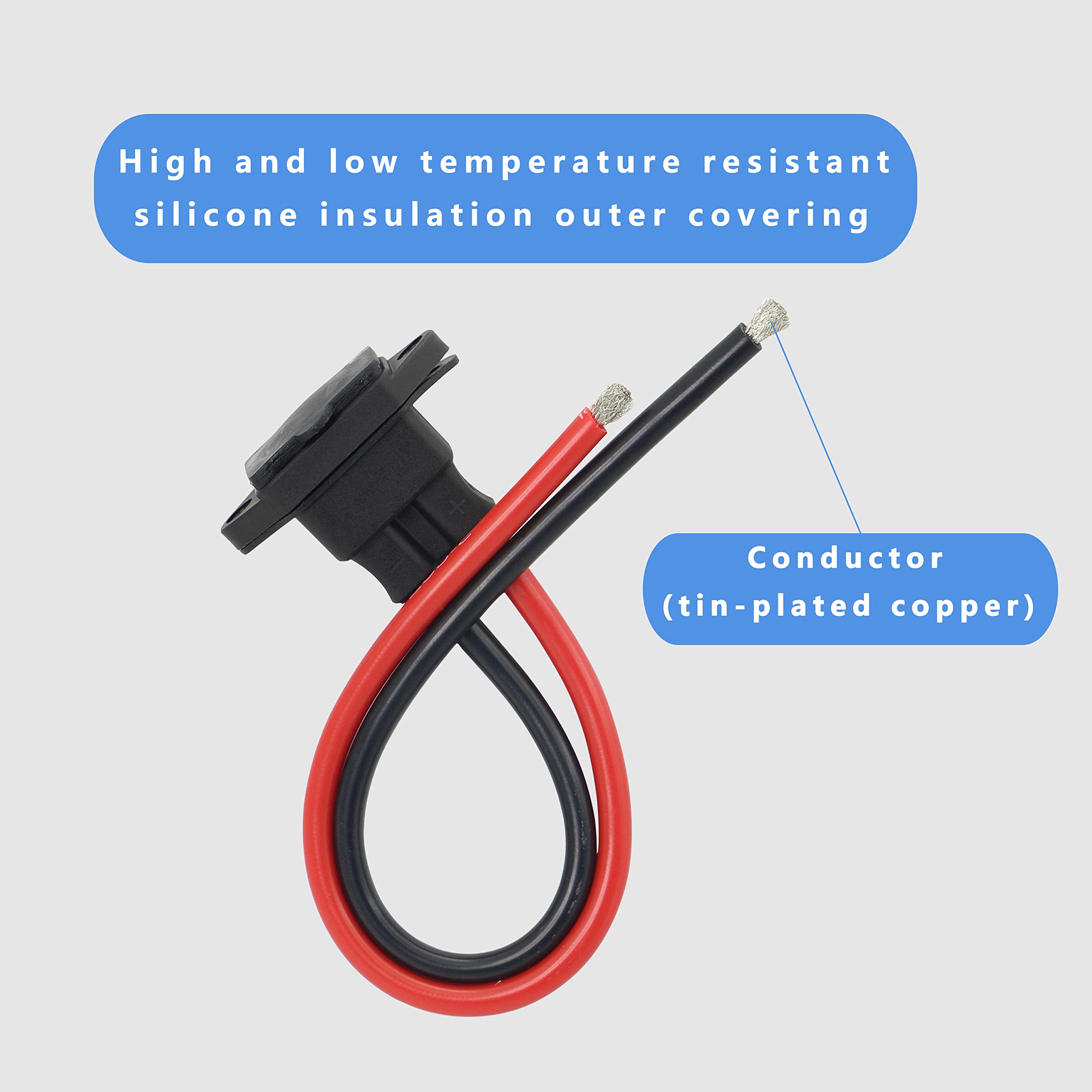 Amazon.com: GELRHONR IEC 320 C14 Male 3 Pins Mount 10AWG AC Inline 