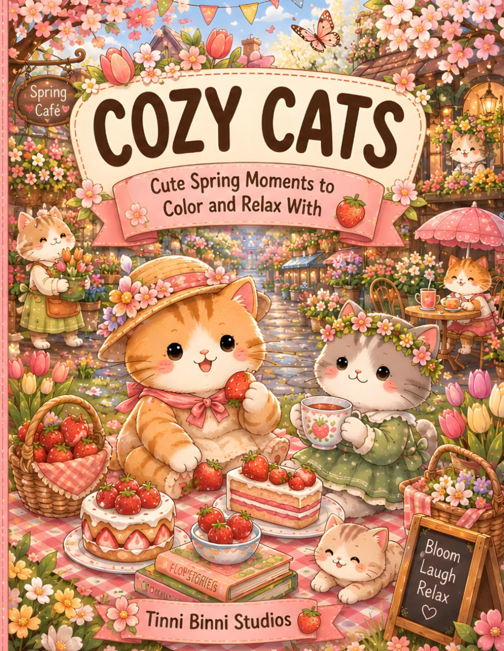 Cozy Cats: Cute Spring Moments to Color and Relax With (Cozy Cats Coloring Collection)