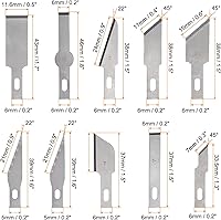 Vista 3 de HARFINGTON 1 juego (13 piezas) de cuchillos de manualidades, 3 cuchillos Hobby Exacto y 10 piezas de 9 tipos de cuchillas de repuesto con caja