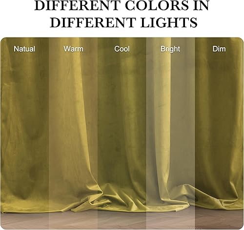 Miniatura 81 de RYB HOME Cortinas de terciopelo súper lujosas con diseño de bolsillo para barra, cortinas de privacidad con aislamiento térmico para oscurecer