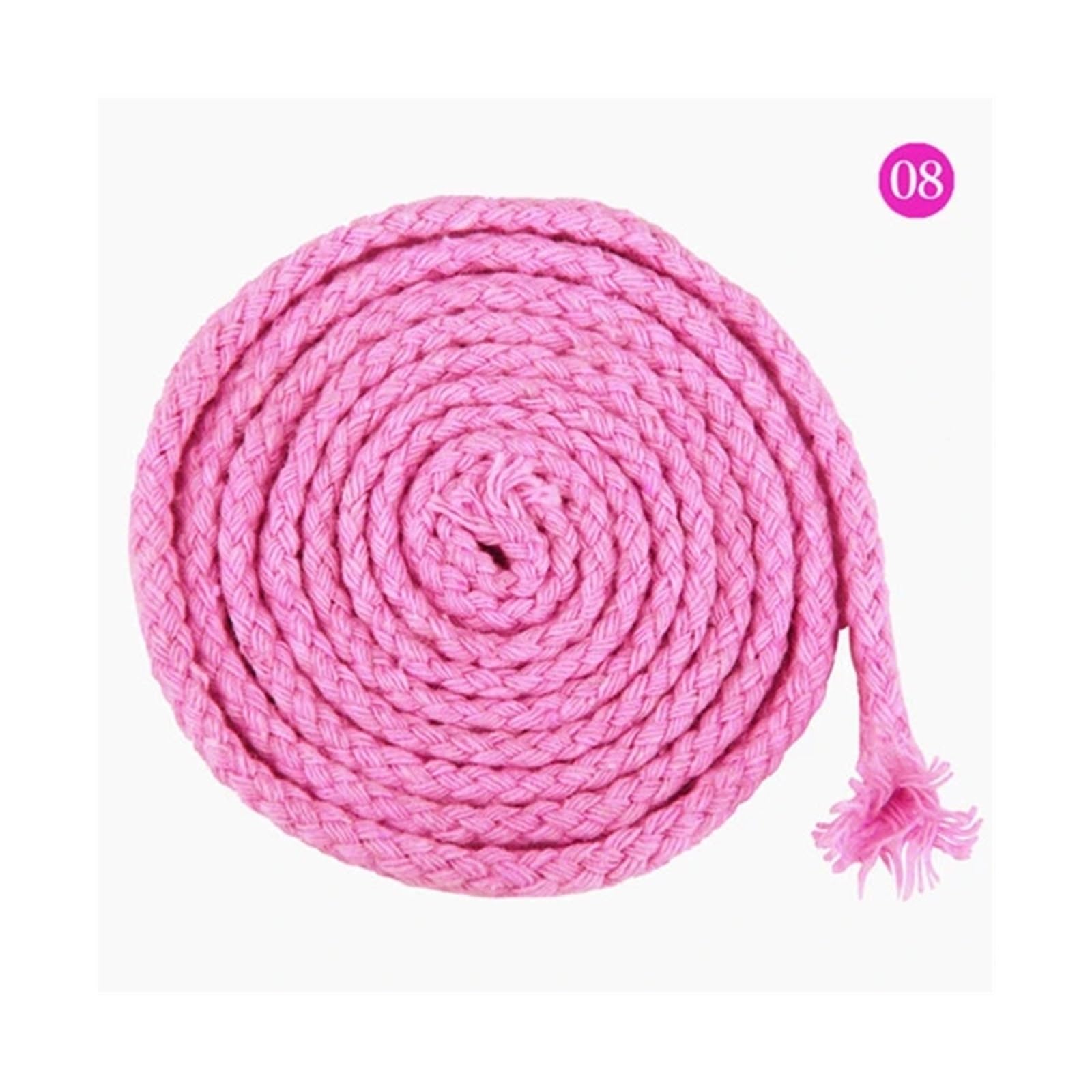 Lina konopna pleciona, 5 mm bawełniany sznurek ekologiczny skręcany o wysokiej wytrzymałości do majsterkowania, tkany dekoracji domu, 4 jardy(Pink 4yards)