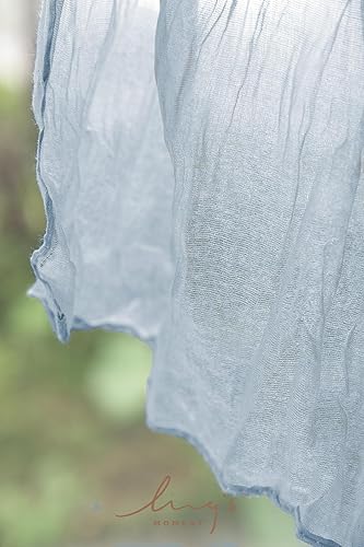 Miniatura 2 de Ling's Moment Paquete de 10 servilletas de gasa para recepción de boda, manteles rústicos bohemios para fiestas de vacaciones (juego de 10, azul