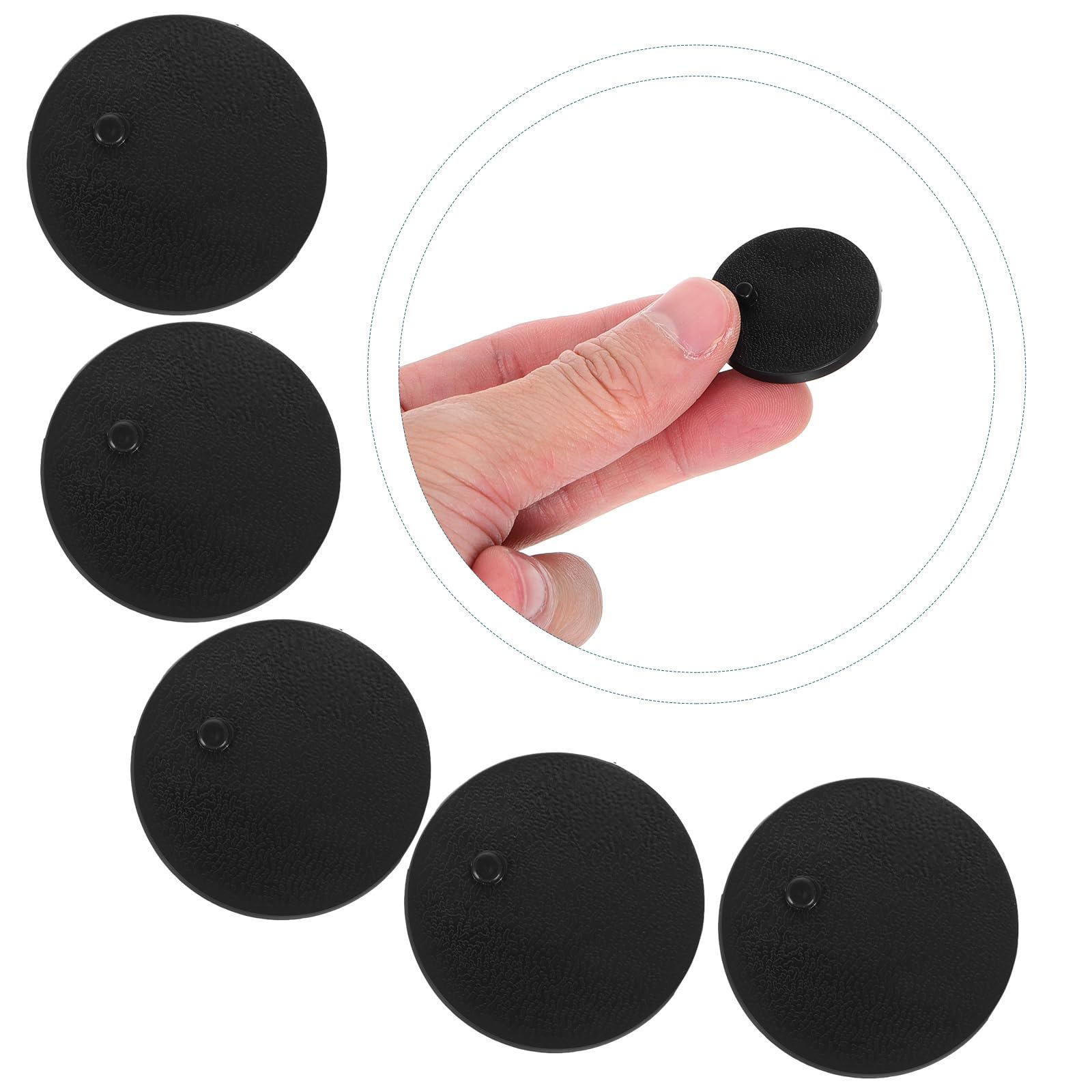 ABOOFAN 40pcs Round Black Figure Stand Base for 6 Inch Action Figures, ABS Plastic Model Display Support Holder with Pegs - Image 3