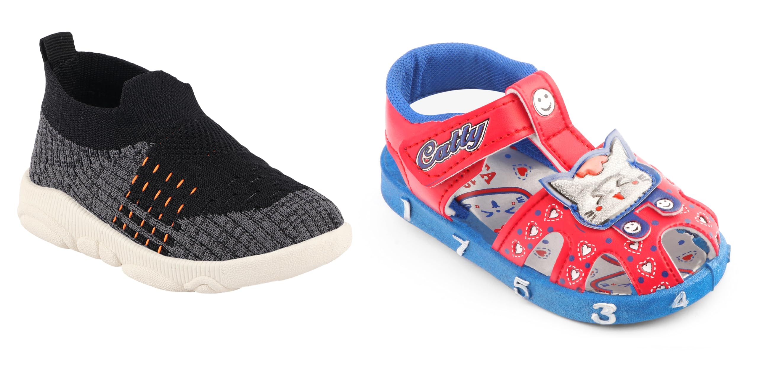 LEVOT Combo of Slip on Musical Sound Kids casual walking Shoes and Slip on casual walking Sound Sandal for Baby Boys & Baby Girls Multicolor (PACK OF 2 PAIR)(15 Months-18 Months) (B0CN9GGTW9) Amazon Price History, Amazon Price Tracker