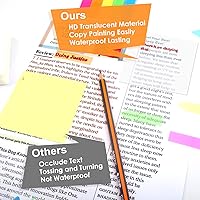 Vista 4 de MIUTME 500 notas adhesivas transparentes, notas adhesivas blancas transparentes, suministros escolares, blocs de notas autoadhesivas impermeables
