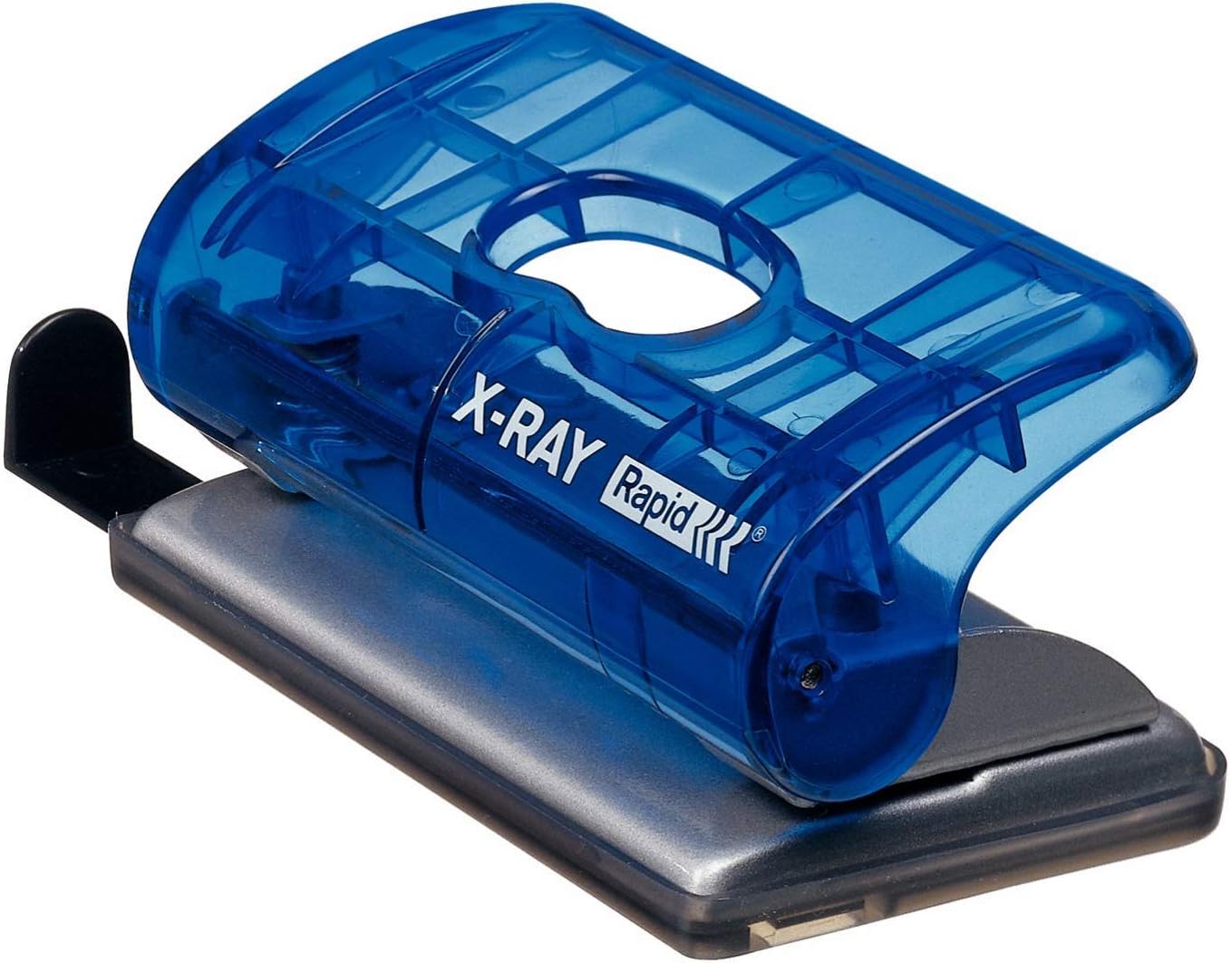 Rapid 21162804 EC10 X-Ray Hole Punch, 10 Bar with Format Markings, Transparent, Guide Sheets, Metal, Sea Blue