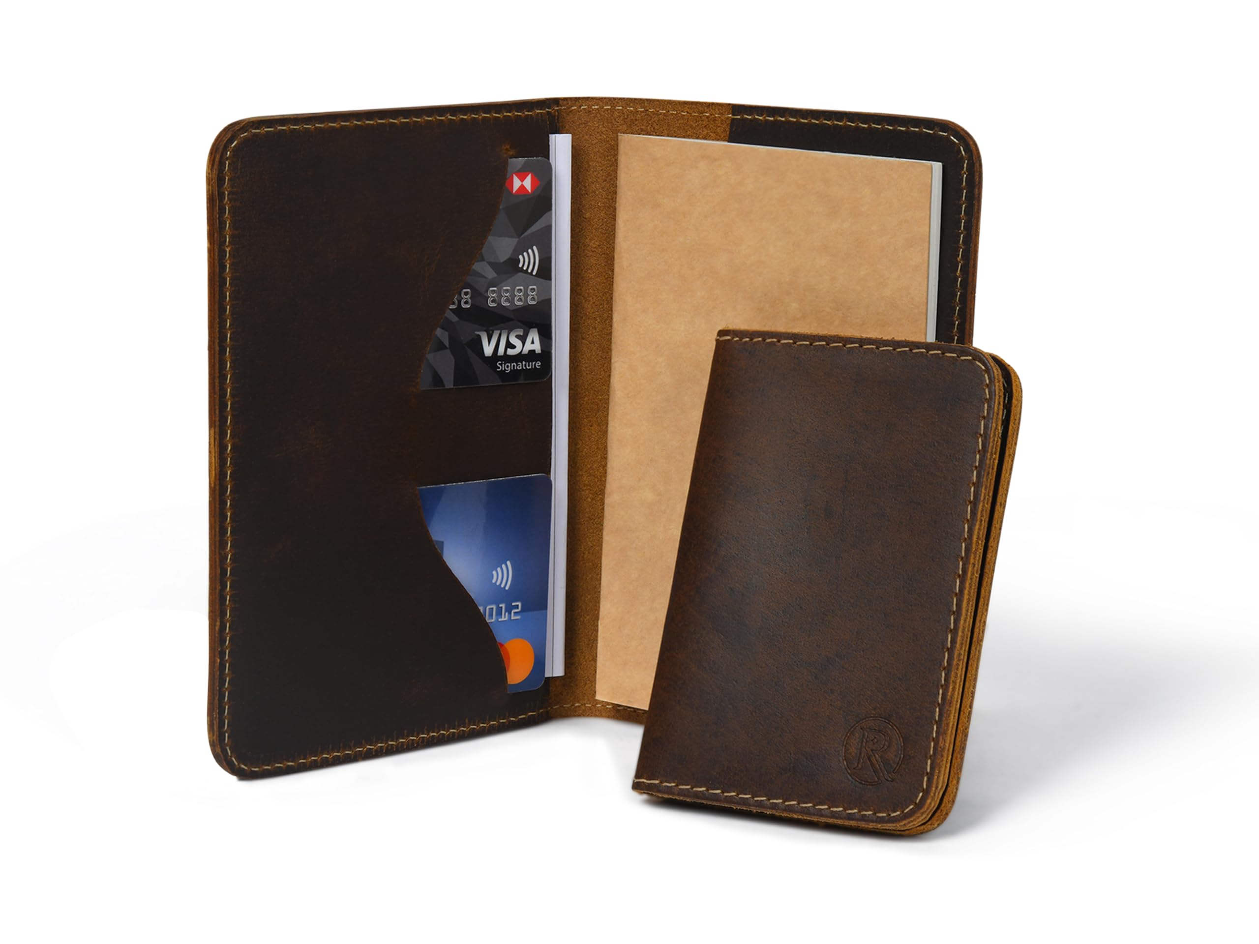Rustique Leather Journal Cover for Field Notes, Small Pocket Size Notebook for Moleskine Cahier, Handmade Vintage Leather Cover for 3.5" x 5.5" Notebooks (Coffee)-image-36
