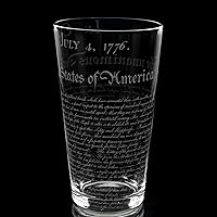 Vista 5 de DECLARATION OF INDEPENDENCE Engraved 16oz Beer Pint Glass Great Patriotic American USA Gift Idea!