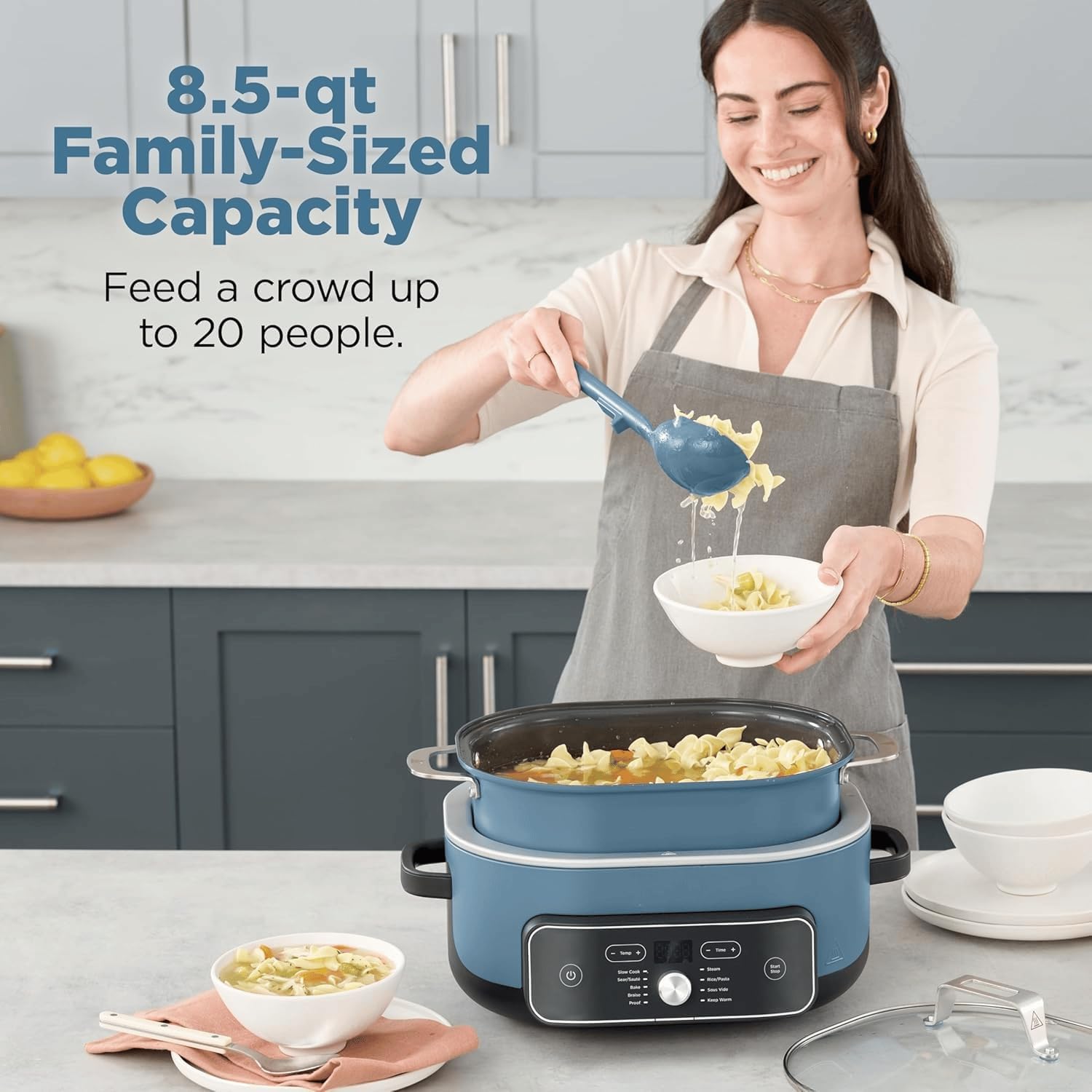 Ninnjja Possible-Cooker PRO 8.5QT – 9 in 1 Multi cooker That Replaces 16 Kitchen Tools | Fast, Powerful & Versatile, Slow Cooker