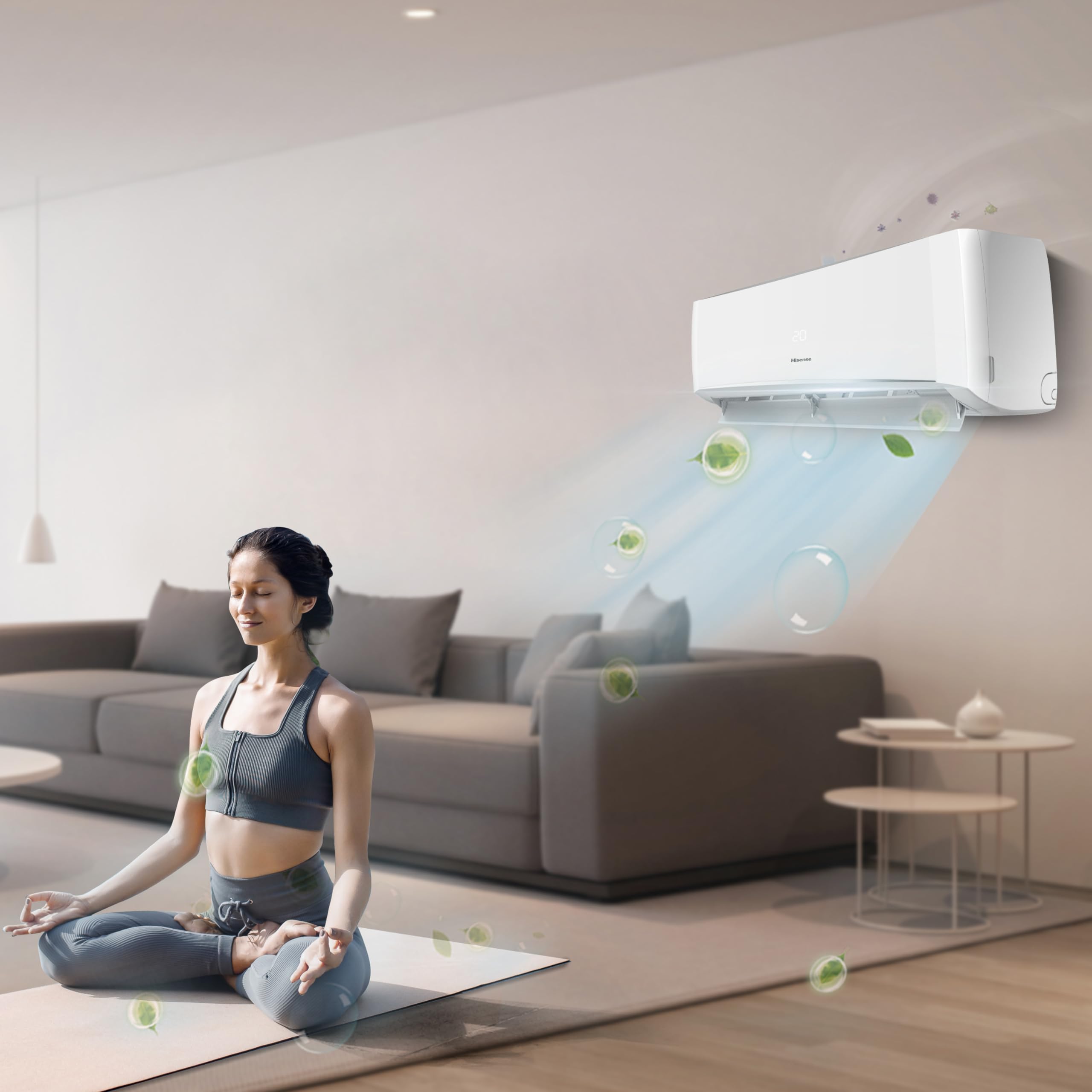 Hisense,Climatizzatore fisso Halo CBYR0906G,Monosplit 9000BTU,Raffrescamento e Riscaldamento(2.6Kw/2.7Kw),Timer 24h, Telecomando[Classe energetica A++/A+], Solo Unità Interna, No Unità Esterna