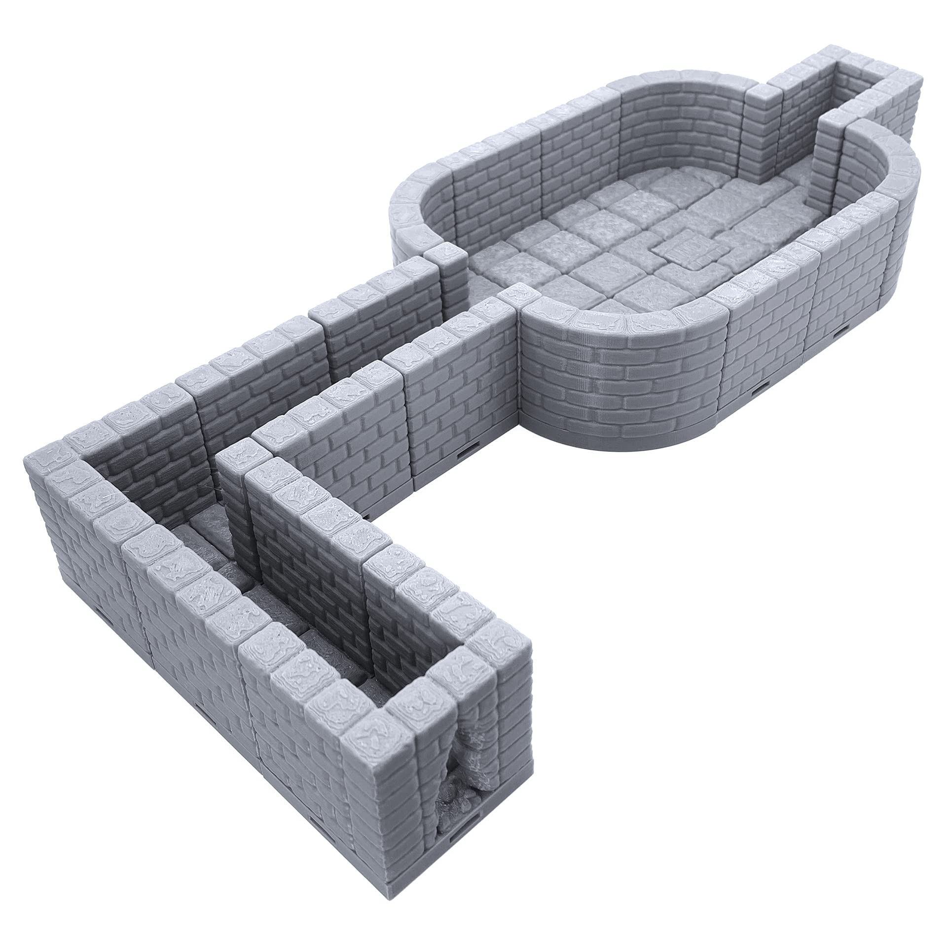 EnderToys - Piastrelle per dungeon con serratura - camera segreta, paesaggio del terreno, 28 mm, in miniature, con stampa 3D, verniciabile