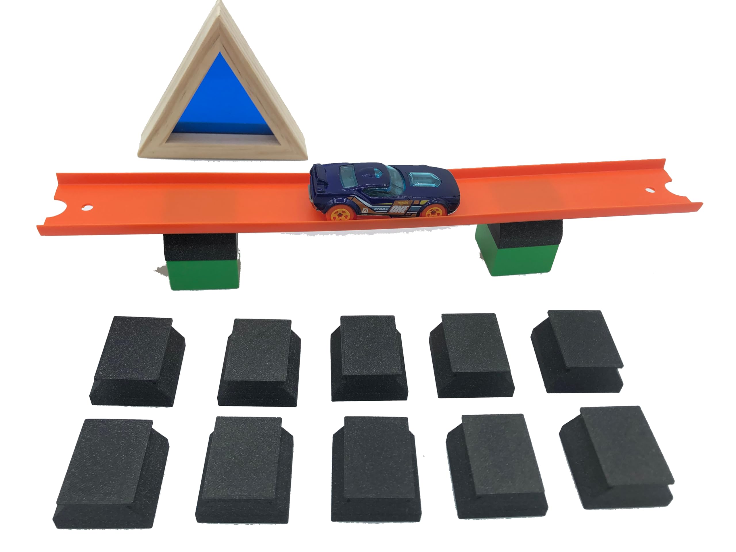 TrackSmith - 10 Child Car Circuit Adapters to Build Bridges with Duplo Compatible Bricks