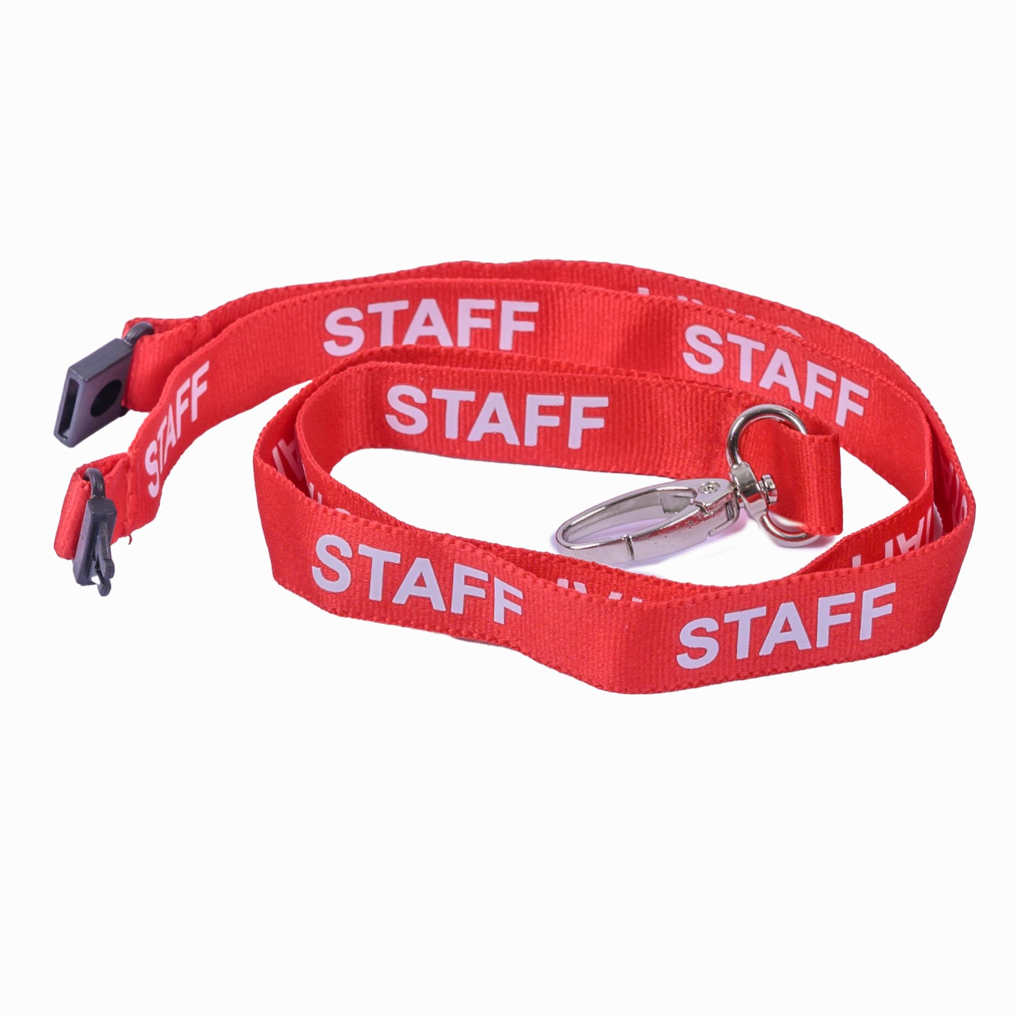 SKE-Direct® Staff Lanyard 15mm with Metal Lobster Clip Complete with Free Cardholder Accessory (100, Red)