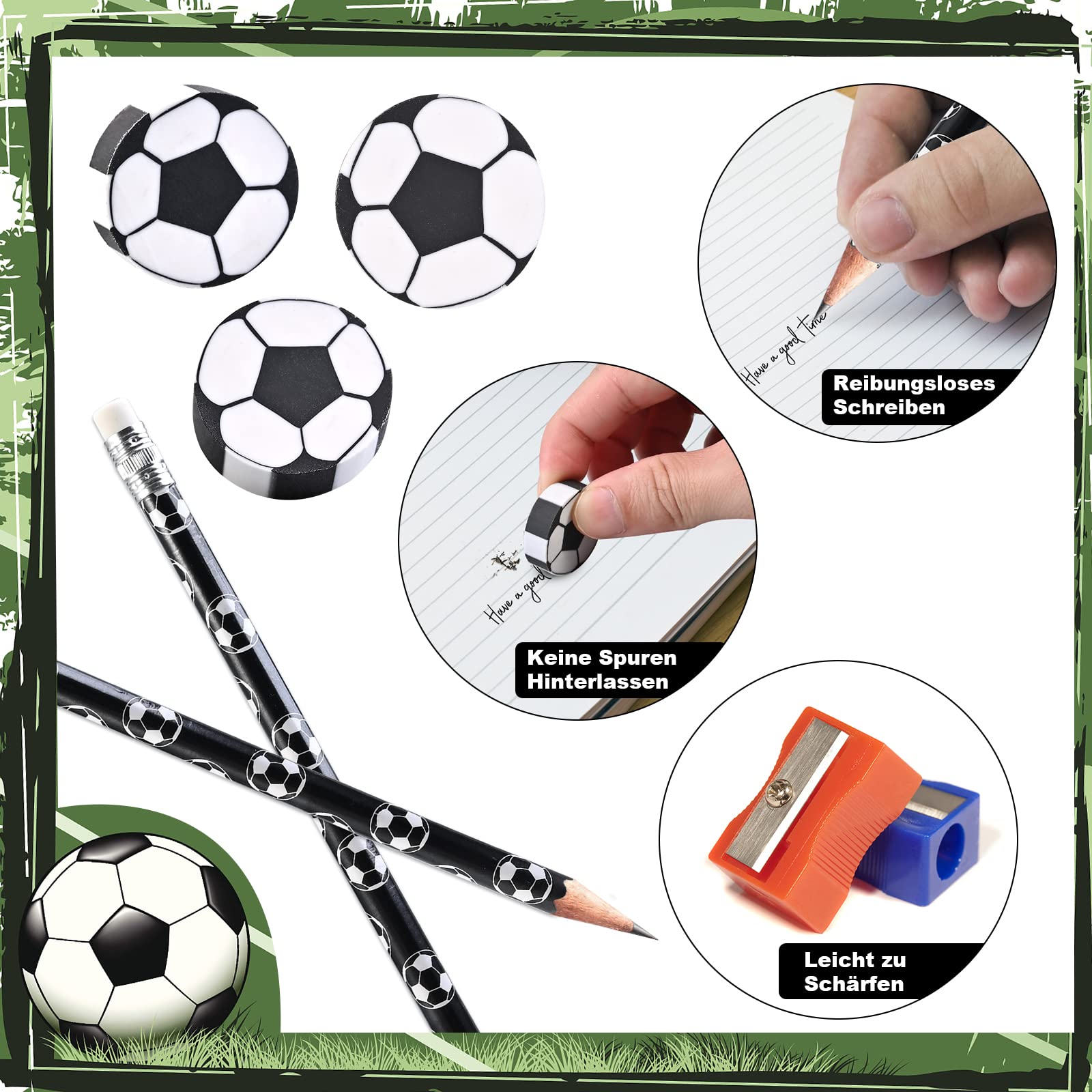 Altaroo 12 Stück Sport-Bleistifte Mit Radiergummi - Fußball, Basketball & Mehr