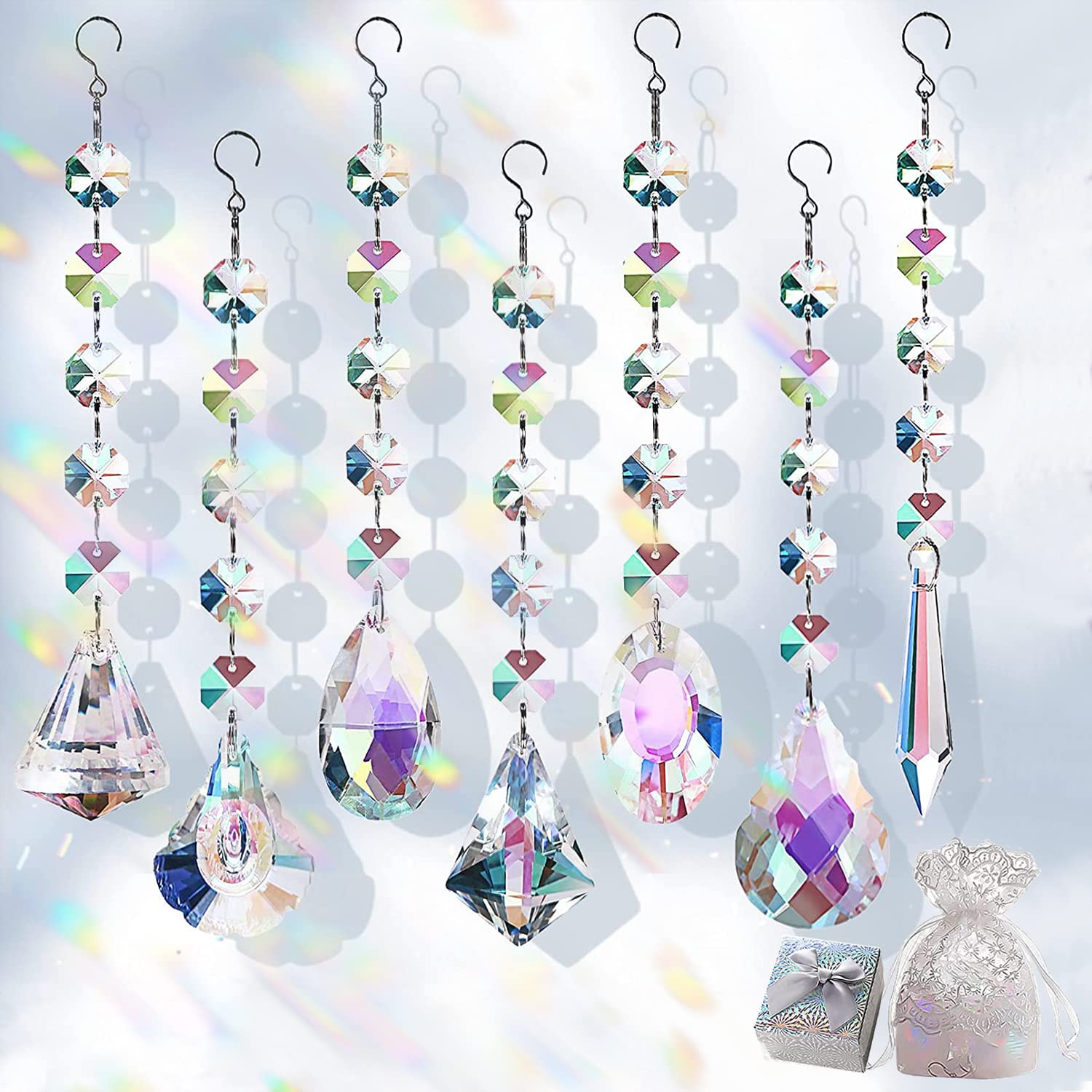 Buy Sun Catchers with Crystals, 7 Pcs Crystal Suncatcher Prism Hanging
