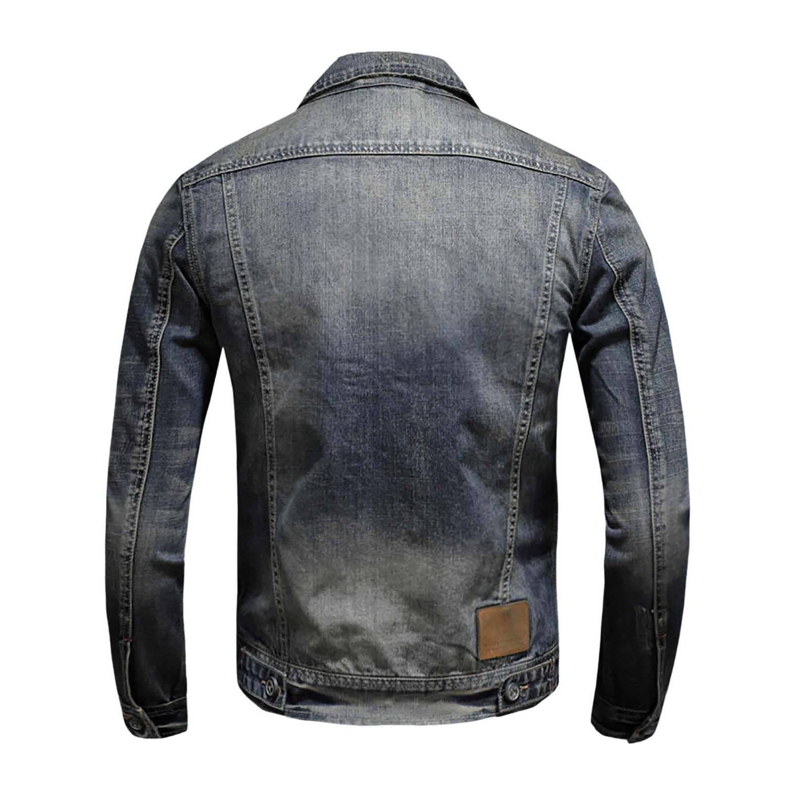 Giubbotto Jeans Uomo, Giubbotto Estivo Uomo, Slim Fit Trucker Vintage Cotone Cowboy Top Cappotto Camicia Jeans con Tasca Stretta vestibilità Regolare Casual Denim Giacca in Jeans Vintage Denim Jacket