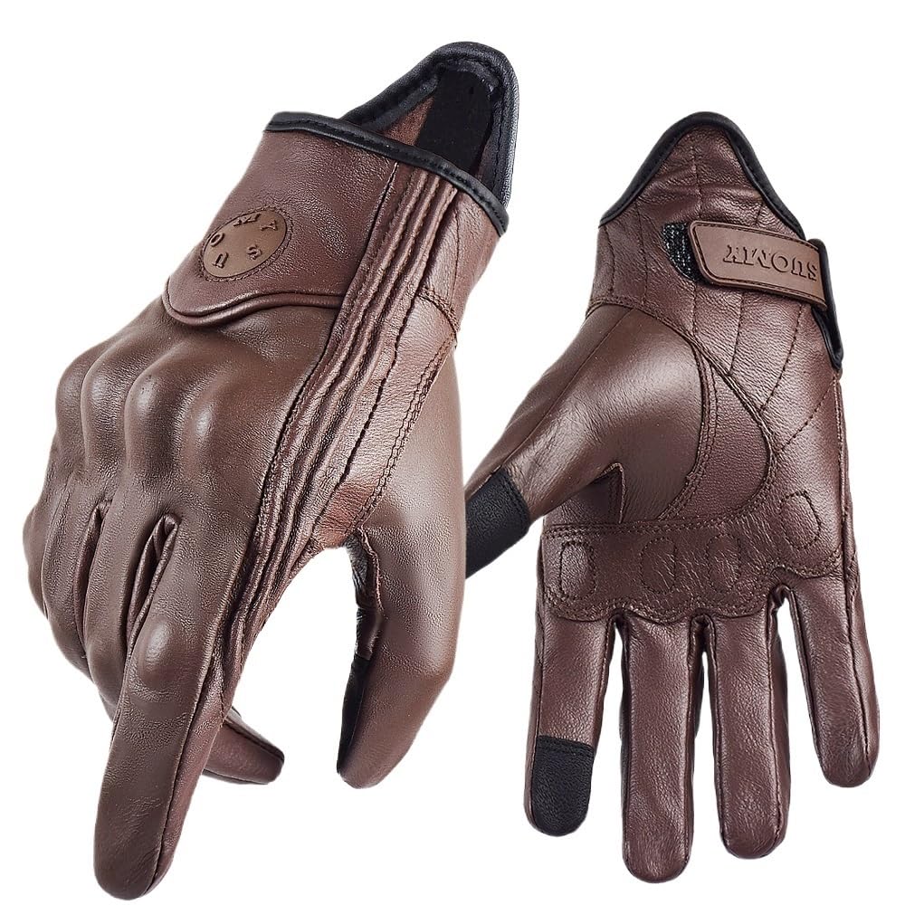 BLacOh Guanti Moto Guanti da Moto in Pelle da Donna Guanti da Moto Traspiranti Estivi Guanti da Ciclismo retrò con Dita Intere Rosa XS-XXL Guanti Moto Uomo (Color : Pink, Size : XXL)
