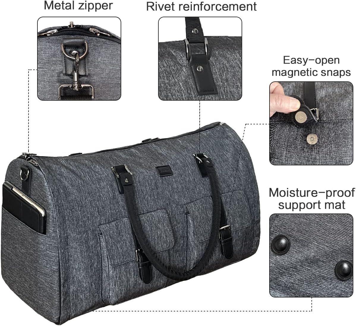 Suit Bag BOLOSTA Carry On Garment Bag For Women With Shoe